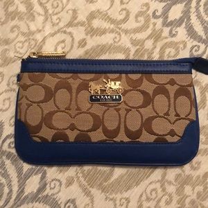 Blue trim Coach Wristlet / Clutch